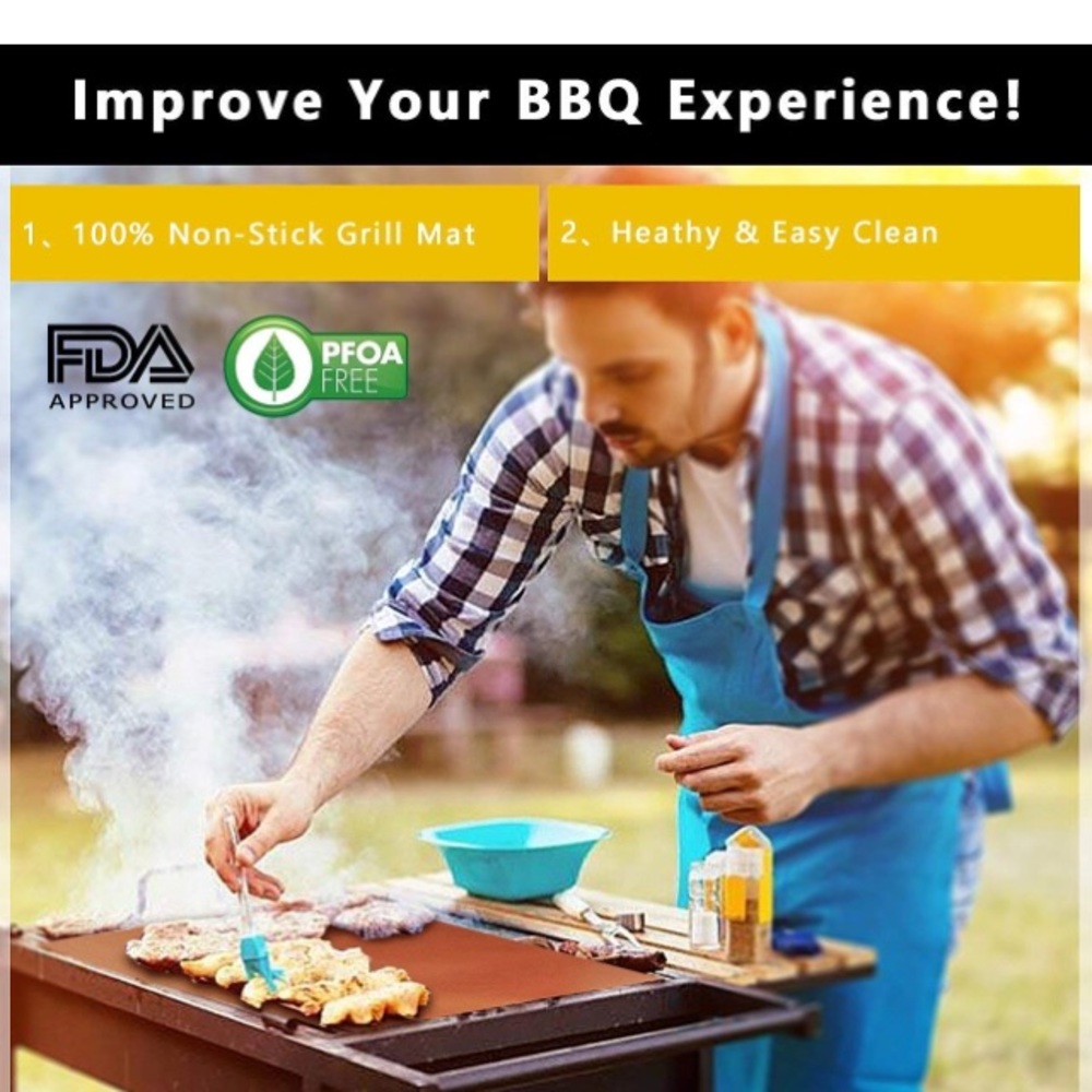 ✅🆕3 Grill mats non-stick copper mesh new in box